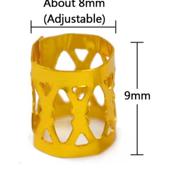 50-Pack Gold Braid Cuffs | Hair Jewelry for Braids, Locs + Twists | Adjustable G - Picture 4 of 5